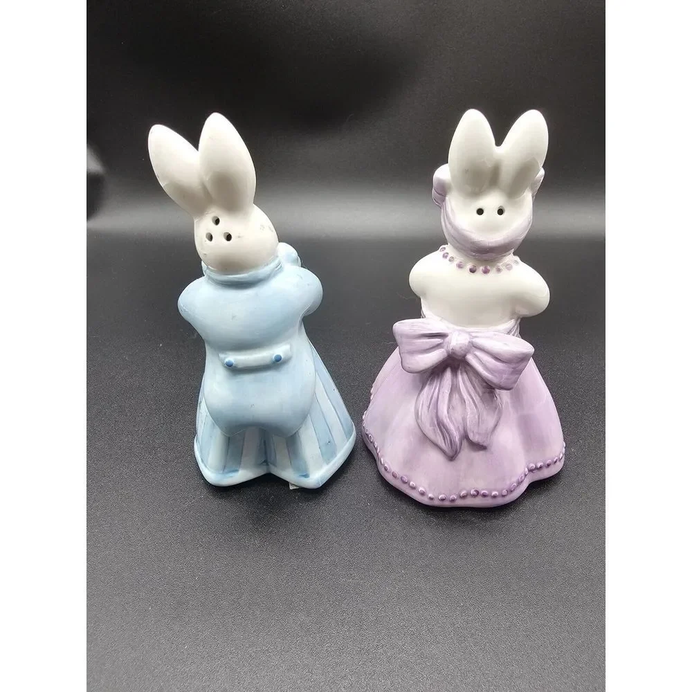 Fitz & Floyd Be Bop Bunnies Salt And Pepper‎ Shakers Easter Bunny Rabbits Easter